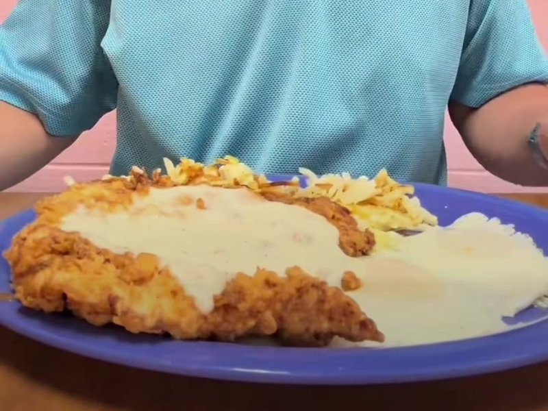 Chicken fried steak plate with gravy